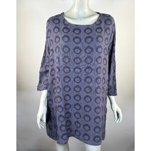 Cut Loose Linen Cotton Textured Tunic Top Women OS NWOT Pocket Boxy RelaxedShirt